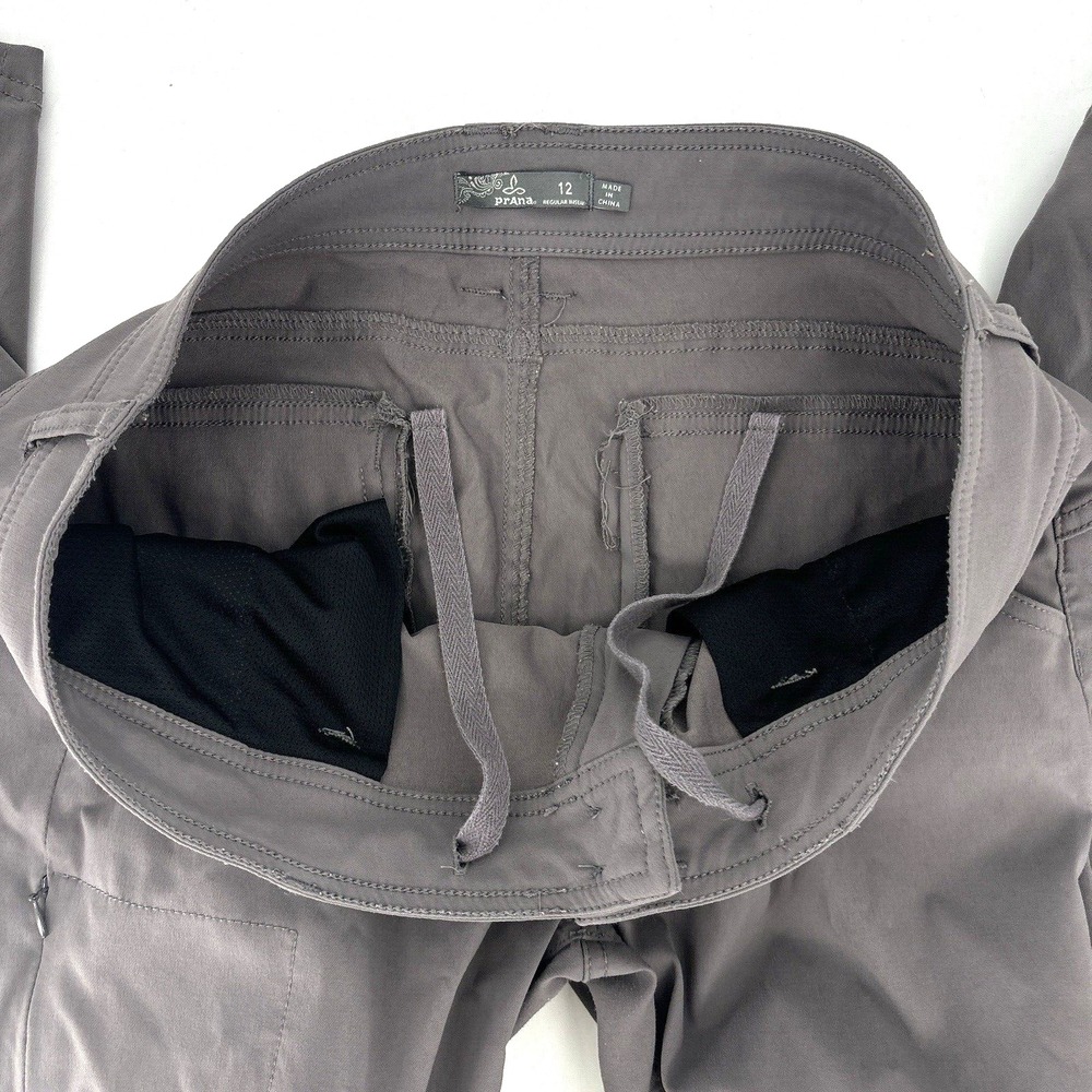 Prana Halle Convertible Pants 12 Gray Hiking Stretchy Pockets Capris Outdoors - Picture 9 of 15
